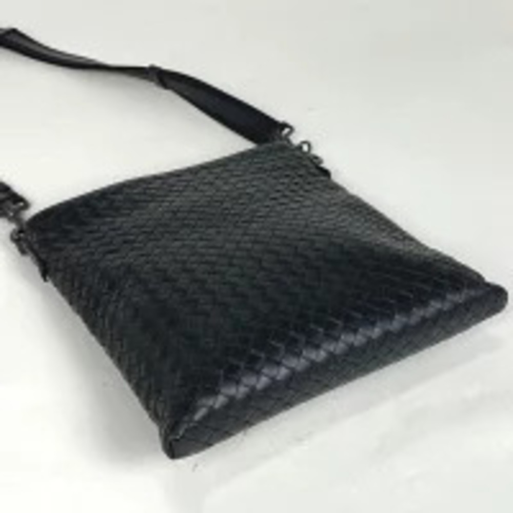 Bottega Veneta Shoulder Woven Black Leather Bag Intrecciato Black